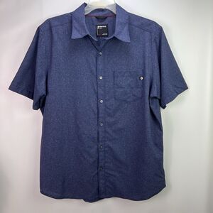 Marmot Aerobora Short Sleeve Shirt XL Blue Button Front Lightweight 42100
